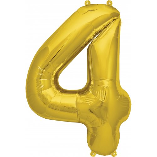 Gold Number 4 Foil Balloon (41cm)